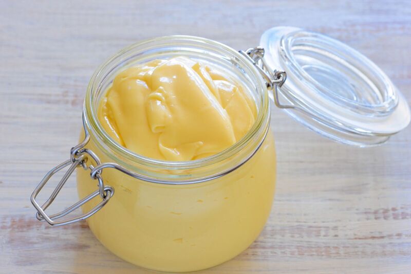 A jar of homemade mayonnaise